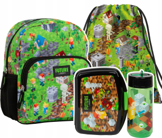 Viackomorový školský batoh Derform Multicolored + 2 ďalšie produkty